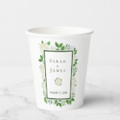 Hydrangeas White Green Wedding Cups for Reception Papieren Bekers (Voorkant)