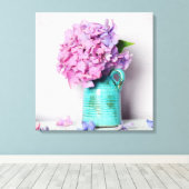 Hydrangebloemen Canvas Afdruk (Insitu (Houten vloer))