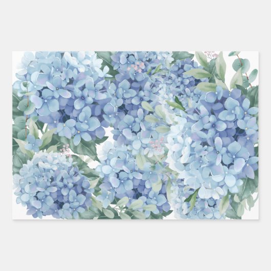 Hydrangebloemen Inpakpapier Vel (Voorkant)