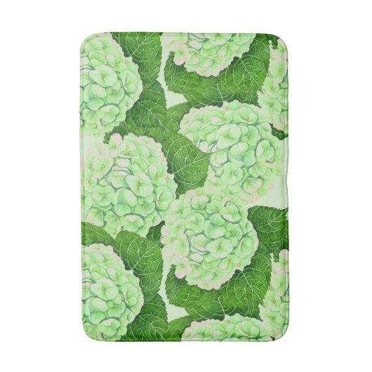 Hydrangeenpatroon waterverf badmat (Voorkant Verticaal)