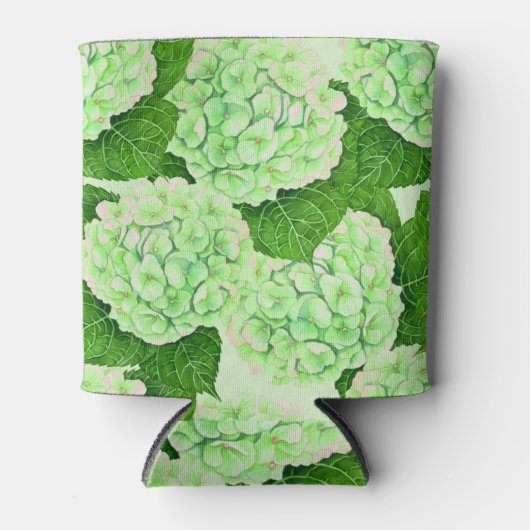 Hydrangeenpatroon waterverf blikjeskoeler (Voorkant)