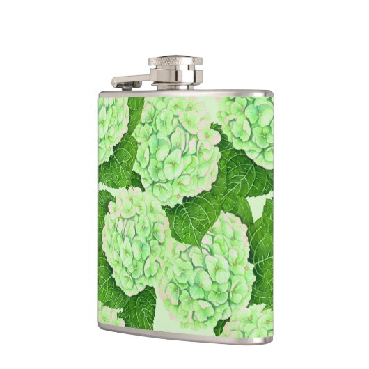 Hydrangeenpatroon waterverf heupfles (Links)