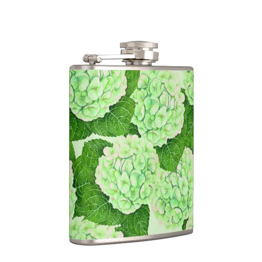 Hydrangeenpatroon waterverf heupfles (Rechts)