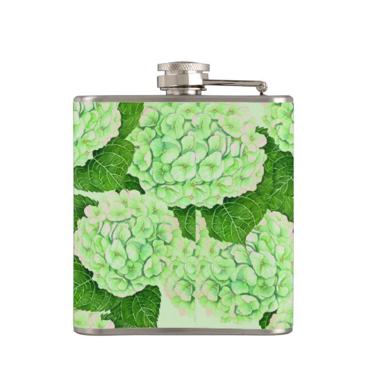 Hydrangeenpatroon waterverf heupfles (Achterkant)