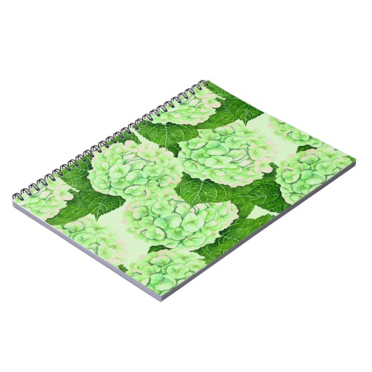 Hydrangeenpatroon waterverf notitieboek (Linkerzijde)