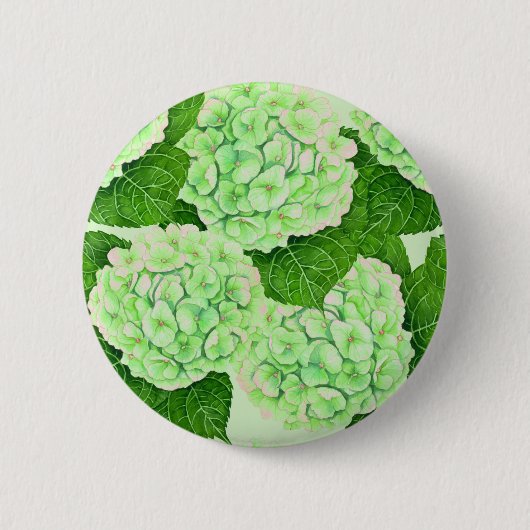 Hydrangeenpatroon waterverf ronde button 5,7 cm (Voorkant)