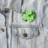 Hydrangeenpatroon waterverf ronde button 5,7 cm (In situ)
