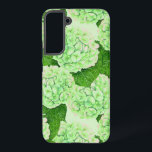 Hydrangeenpatroon waterverf samsung galaxy hoesje<br><div class="desc">Patroon gemaakt van groene hydrangea-bloem,  geschilderd met waterverven.</div>