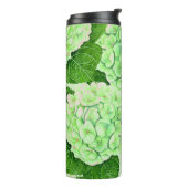 Hydrangeenpatroon waterverf thermosbeker (Gedraaid links)