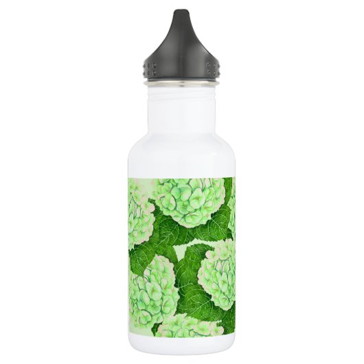 Hydrangeenpatroon waterverf waterfles (Links)