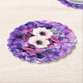 Hydranger in Paars met witte bloemen Kartonnen Onderzetters (Gekanteld)