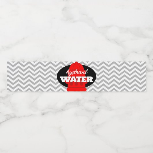 Hydrant Water Firetruck Party Waterfles Labels Waterfles Etiket (Enkel label)