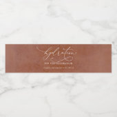 Hydratatie voor de viering - Terracotta Modern Waterfles Etiket (Enkel label)