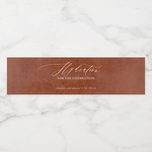 Hydratatie voor de viering - Terracotta Shades Waterfles Etiket (Enkel label)