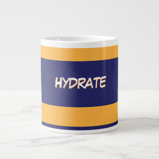 HYDRATE Logo Oranje Donkerblauwe Streep Grote Koffiekop