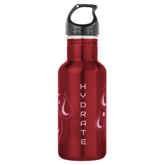 Hydrate Water druppels in roze tinten Waterfles