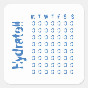 Hydrate - wekelijkse waterinlaattracker vierkante sticker