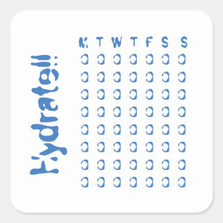 Hydrate - wekelijkse waterinlaattracker vierkante sticker