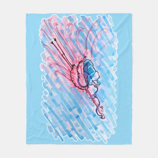 Hydrated Flamingo Fleece Deken (Voorkant)