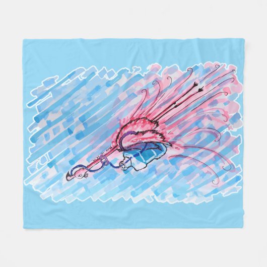 Hydrated Flamingo Fleece Deken (Voorkant (Horizontaal))