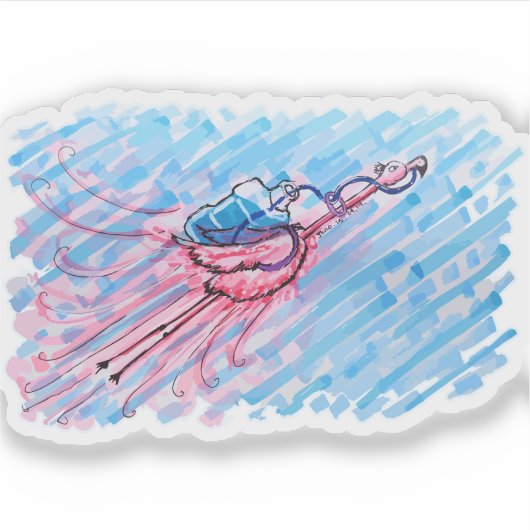 Hydrated Flamingo Sticker (Voorkant)