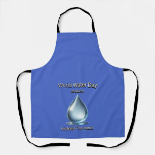 Hydrateer de wereld. Wereldwaterdag. Schort