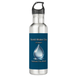 Hydrateer de wereld. Wereldwaterdag. Waterfles