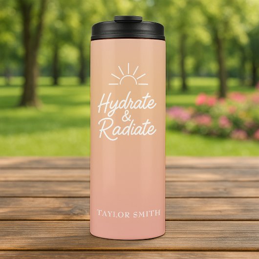 Hydrateren en stralen Custom Blush Pink Thermosbeker