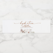 Hydratie voor de feestdag - Terracotta Floral Waterfles Etiket (Enkel label)