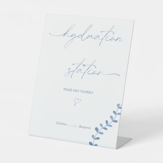 Hydration Station Blue Ocean Verstuur bruiloft Reclamebord Met Voetstuk (Voorkant)