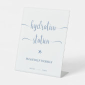 Hydration Station Blue Ocean Verstuur bruiloft Reclamebord Met Voetstuk (Voorkant)