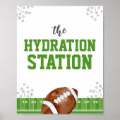 Hydration Station Football Verjaardag Drinken Teke Poster (Voorkant)