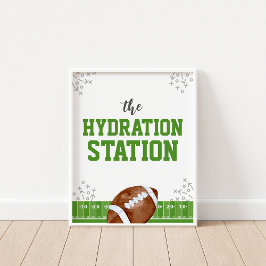 Hydration Station Football Verjaardag Drinken Teke Poster