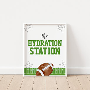 Hydration Station Football Verjaardag Drinken Teke Poster