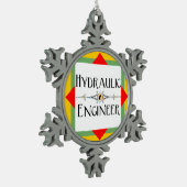 Hydraulisch ingenieursblok tin sneeuwvlok ornament (Links)