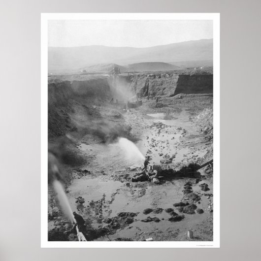 Hydraulische goudwinning Alaska 1912 Poster (Voorkant)