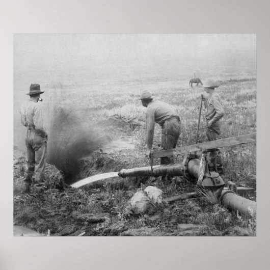 Hydraulische goudwinning in Rockerville Foto Poster (Voorkant)