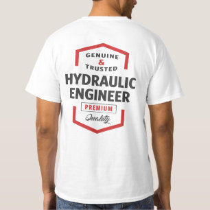 Hydraulische ingenieur Logo Cadeauideeën. T-shirt