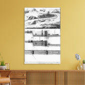 Hydraulische, kanale en sloten canvas afdruk (Insitu (Woonkamer))