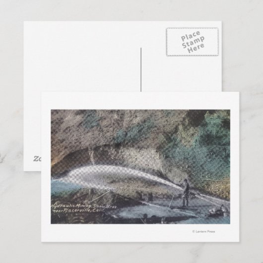 Hydraulische mijnbouw ScenePlacerville, CA Briefkaart (Voorkant / Achterkant)