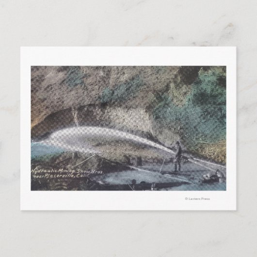 Hydraulische mijnbouw ScenePlacerville, CA Briefkaart (Voorkant)
