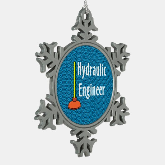 Hydraulische monteur Toilet Plunger Tin Sneeuwvlok Ornament (Links)