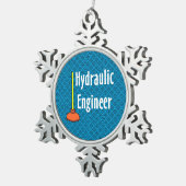 Hydraulische monteur Toilet Plunger Tin Sneeuwvlok Ornament (Rechts)