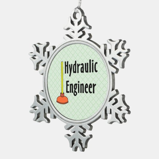 Hydraulische monteur Toilet Plunger Tin Sneeuwvlok Ornament (Rechts)