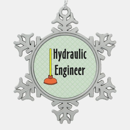 Hydraulische monteur Toilet Plunger Tin Sneeuwvlok Ornament (Voorkant)