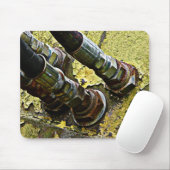 Hydraulische slangen op oude trekker muismat (Met muis)