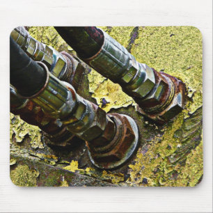 Hydraulische slangen op oude trekker muismat