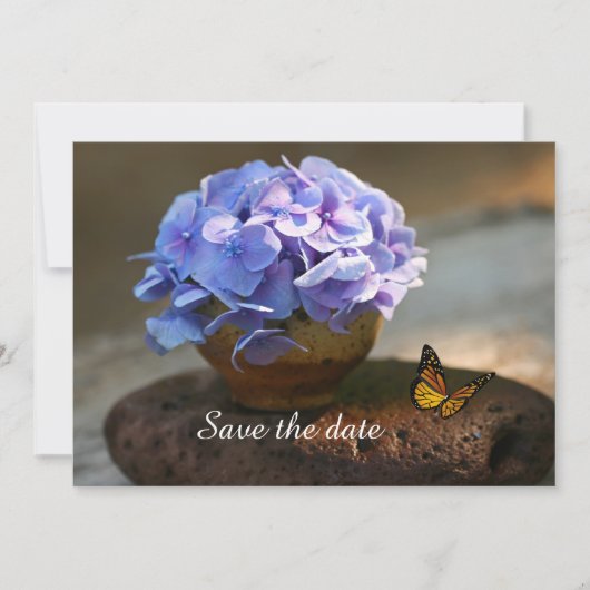 Hydrengea Flower Save the Date Kaart (Voorkant)