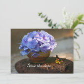 Hydrengea Flower Save the Date Kaart (Staand voorkant)