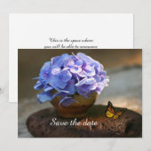 Hydrengea Flower Save the Date Kaart (Voorkant / Achterkant)